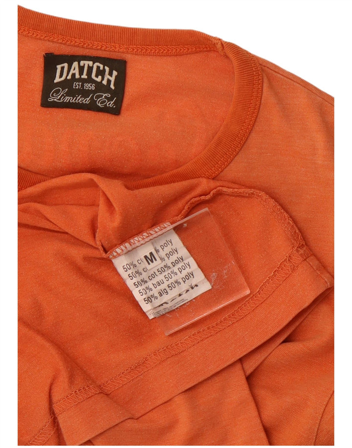 DATCH Camiseta gráfica para hombre Top de algodón naranja mediano