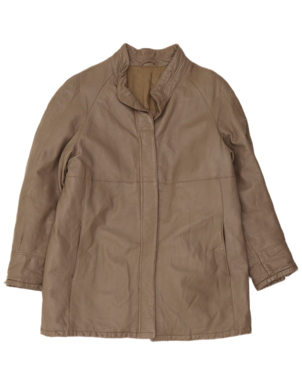Carla Buti Chaqueta De Cuero Mujer IT 44 Gris Medio