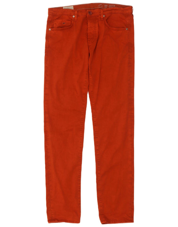 Gas Mens Mitch Pantalones Casuales Rectos W33 L34 Algodón Naranja