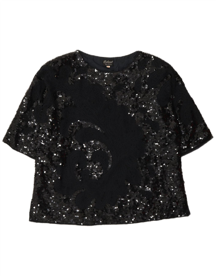 Blusa vintage para mujer Top IT 46 Grande Negro