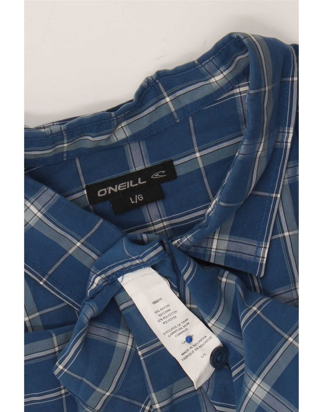 O'Neill Camisa de manga corta para hombre Rayón a cuadros azul grande