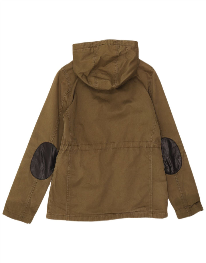 Topshop Chaqueta utilitaria con capucha para mujer UK 10 Small Khaki Cotton