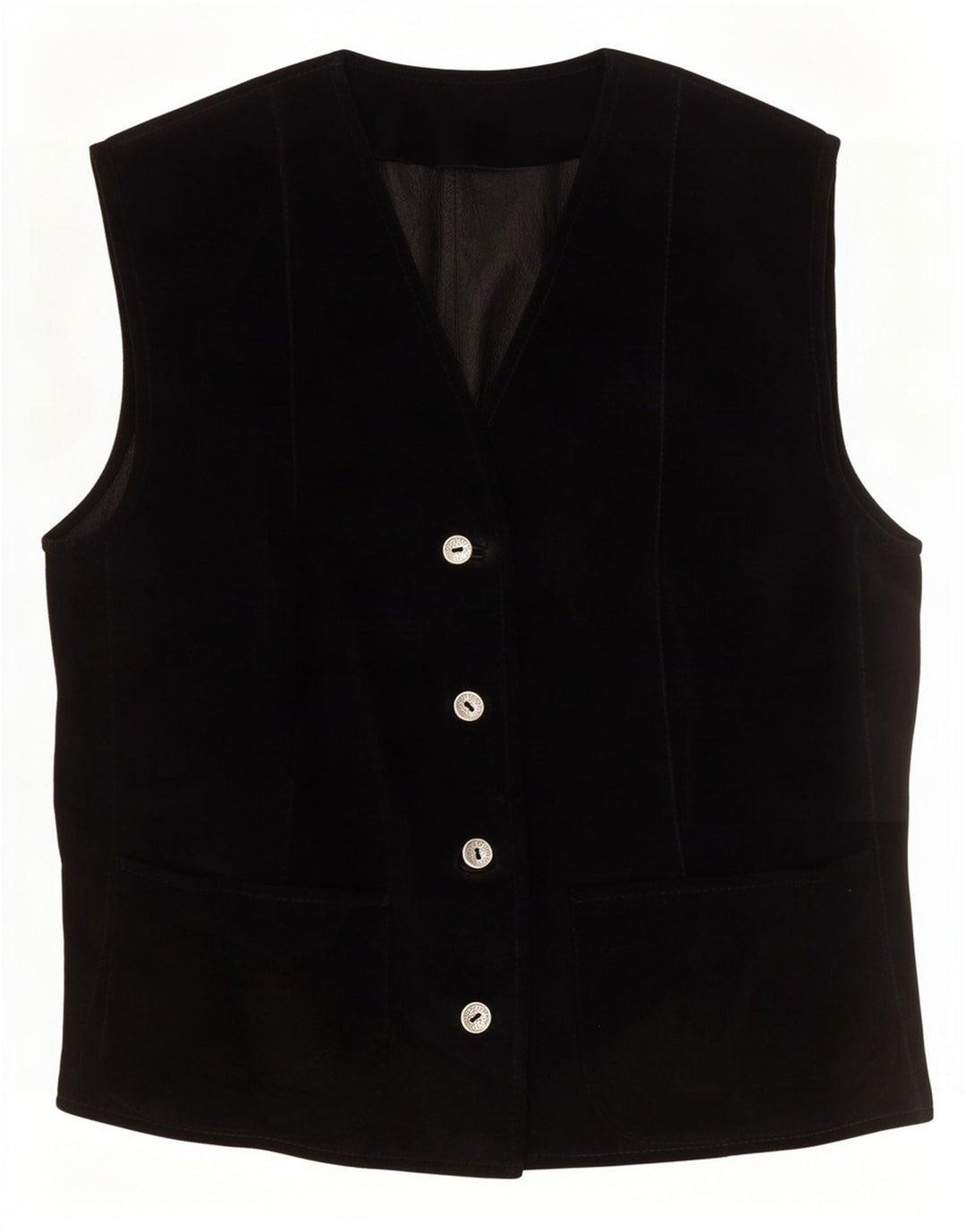 Vintage mujer chaleco Reino Unido 12 medio negro