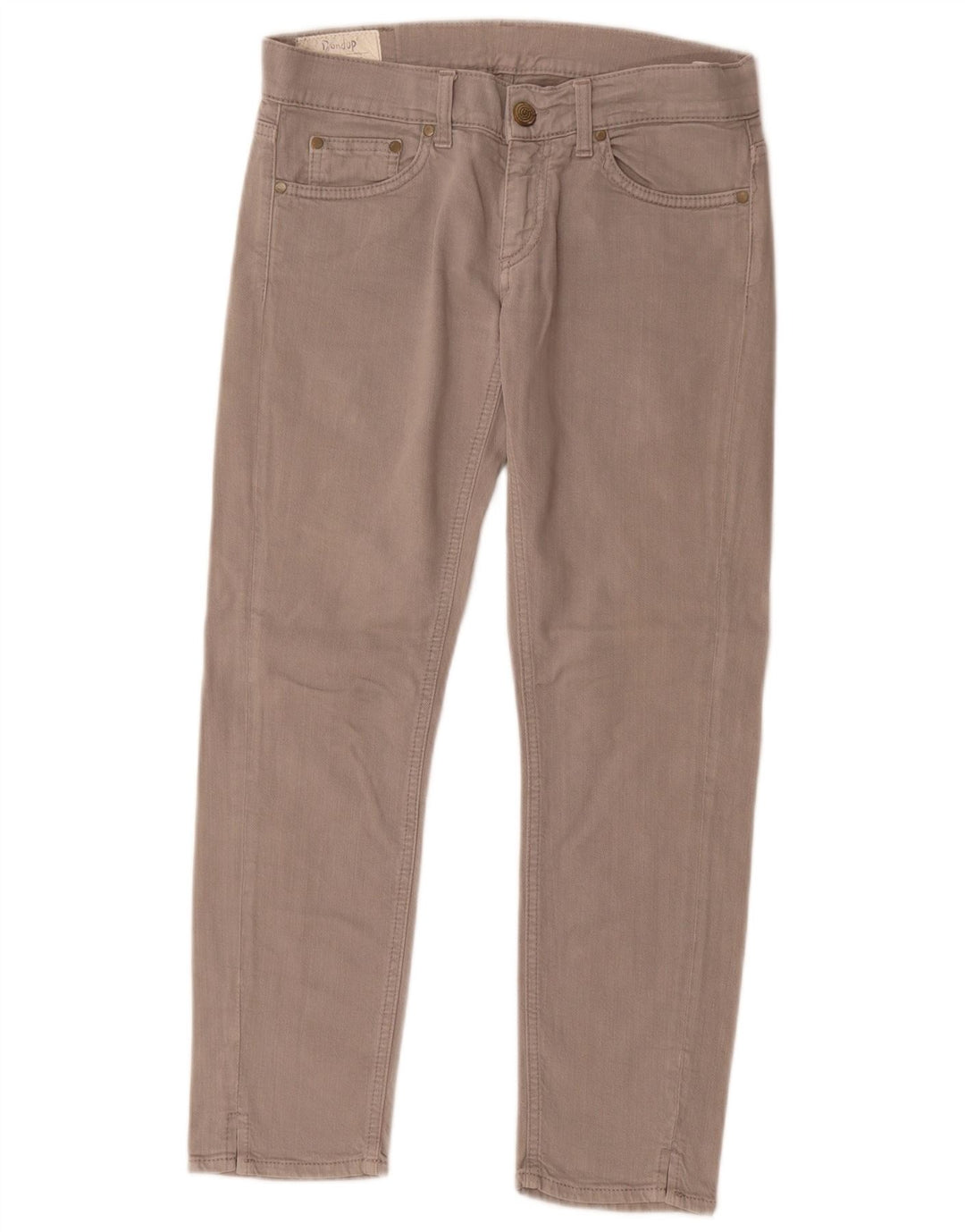 Vaqueros Dondup Mujer Crop Slim W27 L26 Algodón Gris