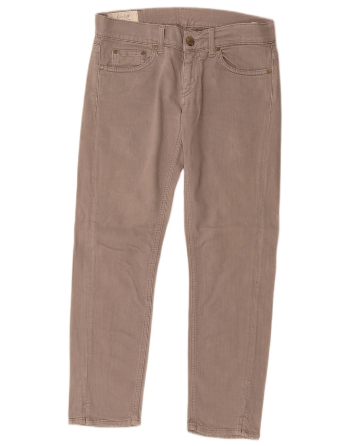 Vaqueros Dondup Mujer Crop Slim W27 L26 Algodón Gris