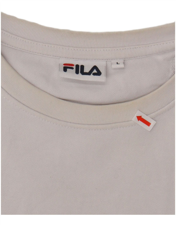 FILA Hombre Sudadera Gráfica Jersey Grande Negro Colorblock Algodón