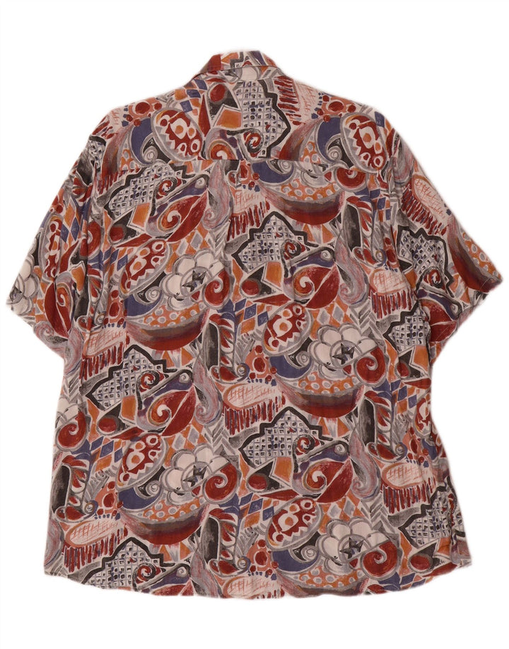 EXCEL Camisa de manga corta con estampado abstracto para hombre, talla grande, multicolor
