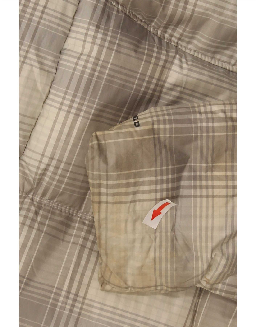 Columbia Chaqueta acolchada con capucha para mujer ES 40 XL Poliéster a cuadros gris