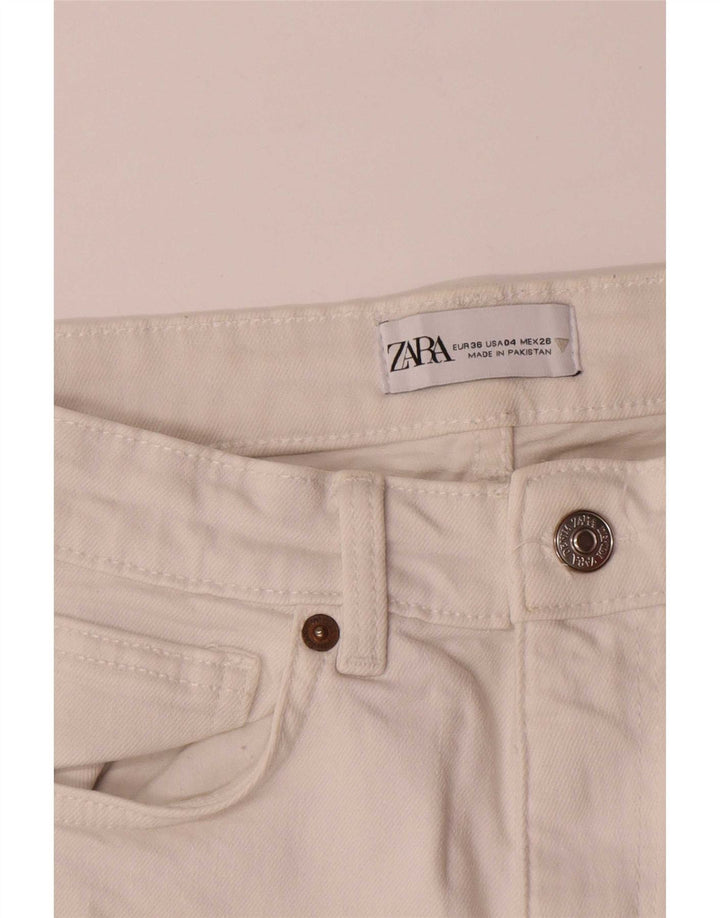 Zara Jeans acampanados para mujer EU 36 W26 L24 Blanco Algodón