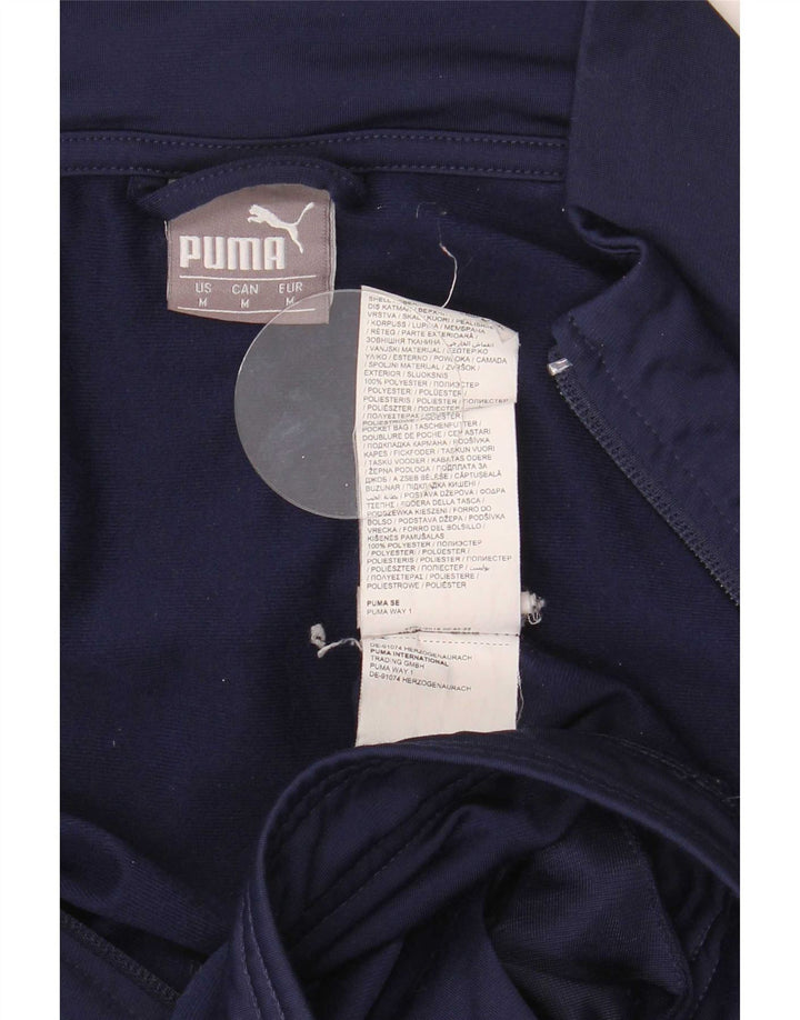 Puma Chaqueta superior de chándal para hombre Poliéster color block azul marino mediano