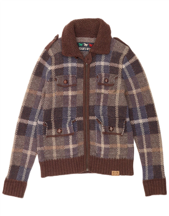 Jean's West Chaqueta militar militar para hombre UK 38 Medium Cuadros multicolores