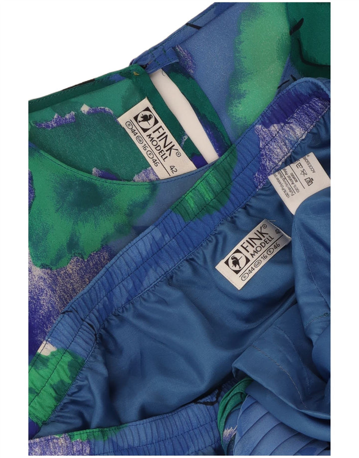 Fink Conjunto de falda de 2 piezas para mujer UK 16 Large W30 Poliéster floral azul