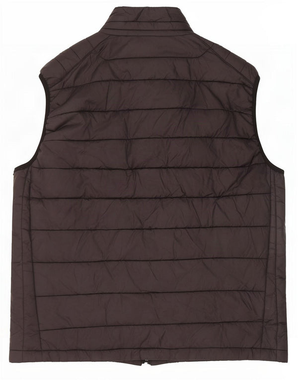 Zara Mens Chaleco Acolchado Reino Unido 40 Grande Nylon Negro