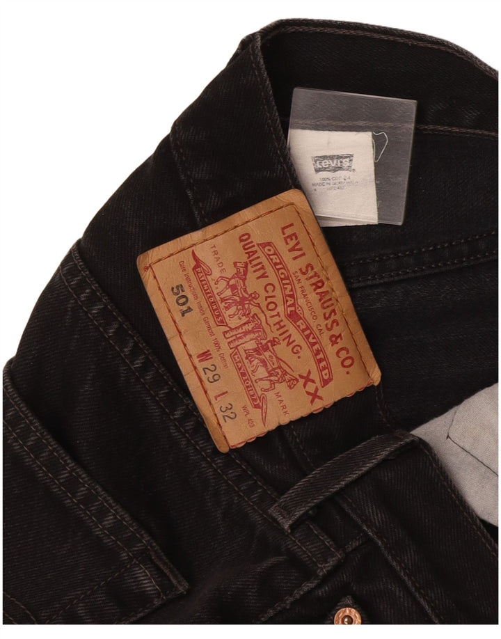Levi's Mujer 501 Vaqueros Rectos W29 L28 Algodón Negro
