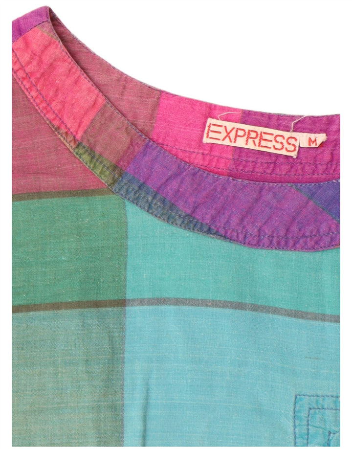 Blusa Express para mujer Top UK 44 Mediano Algodón a cuadros multicolor