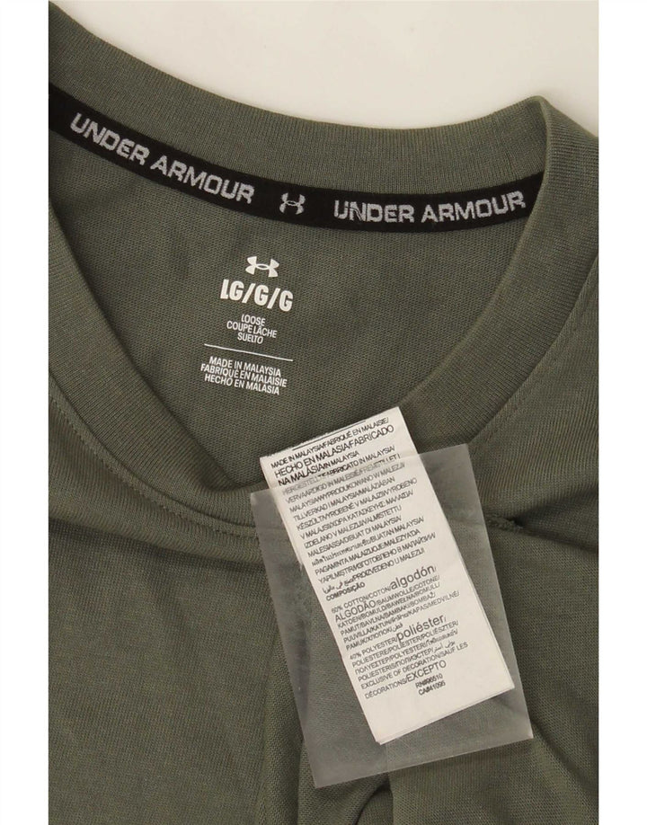 Under Armour Camiseta para hombre Top Large Khaki Cotton
