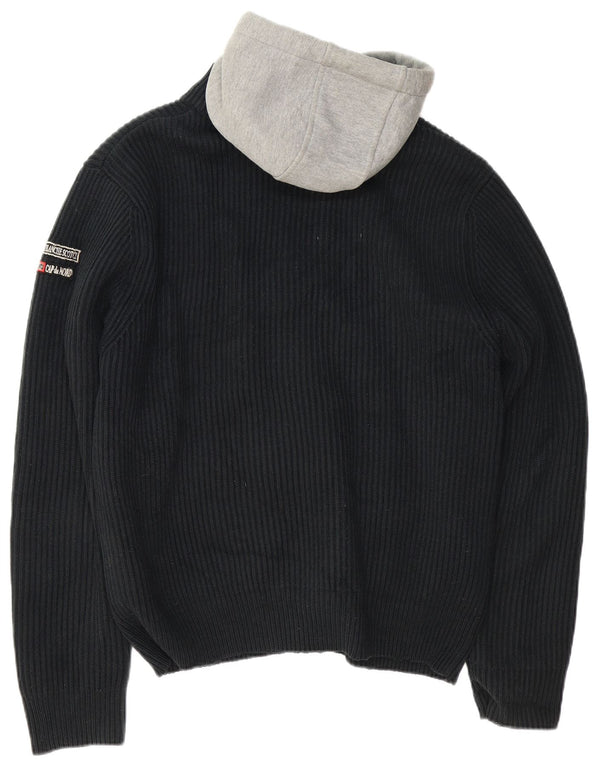 Scotch & Soda Chaqueta bomber de punto con capucha para hombre UK 42 XL Acrílico negro