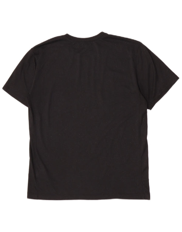 Nike Mens Dri Fit Graphic Camiseta Top UK 12 Medium Negro Poliéster Deportes