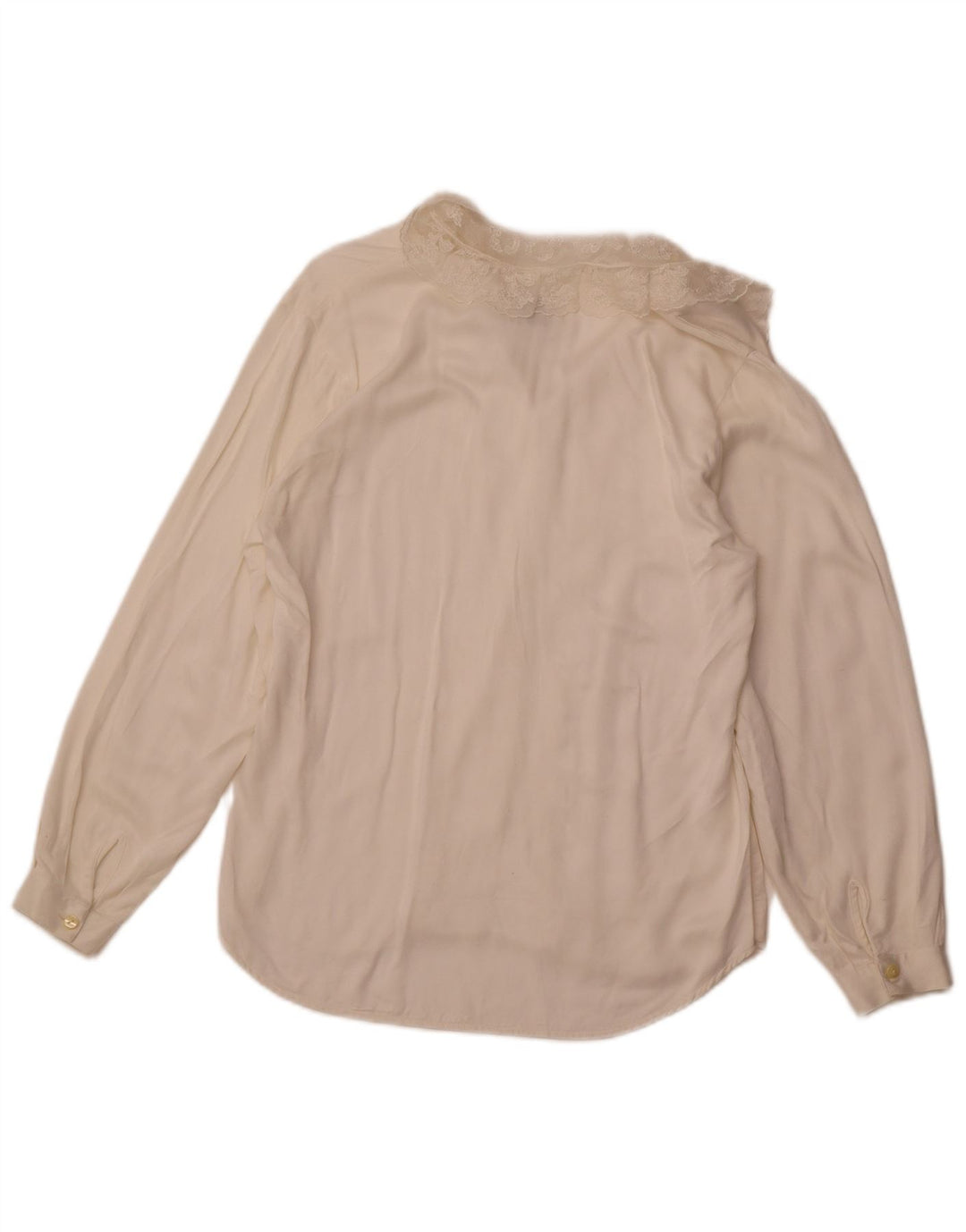 BENETTON Blusa Camisa Mujer IT 44 Medium Off White Viscosa
