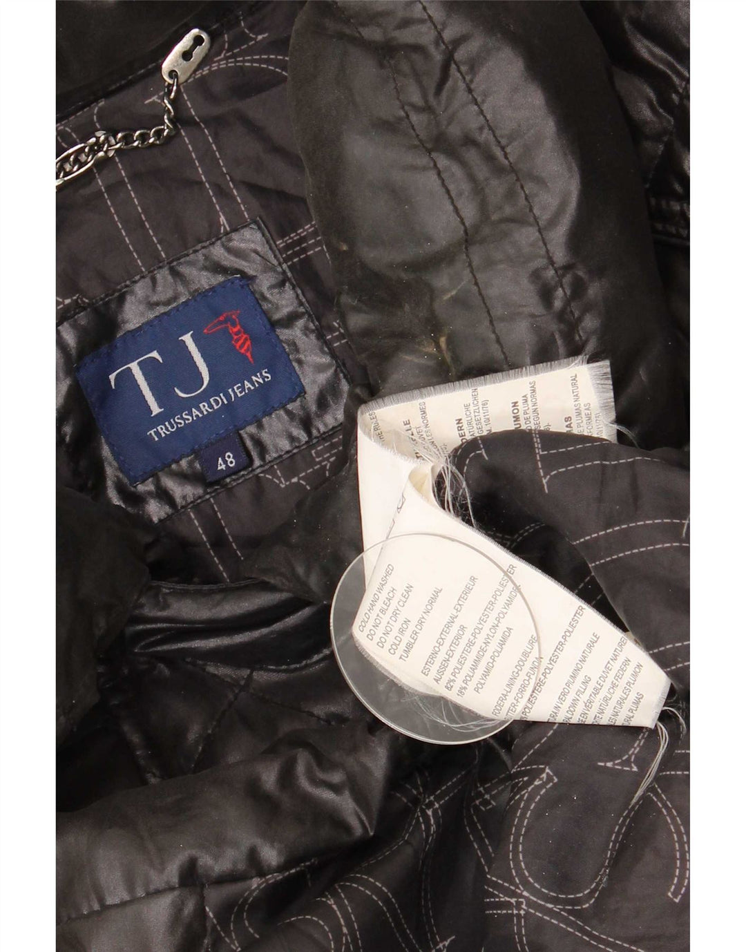 Abrigo acolchado Mujer Trussardi Jeans IT 48 XL Poliéster negro