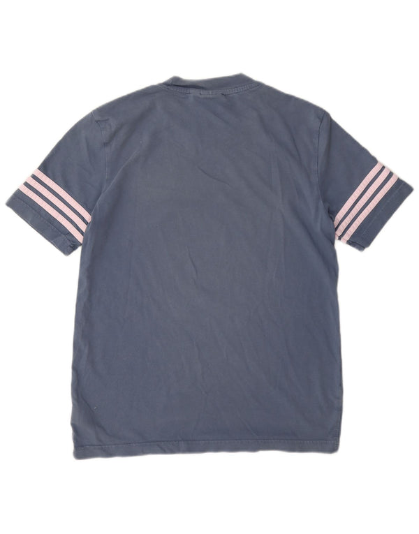 Adidas Camiseta gráfica para mujer Top UK 10 Small Blue Cotton