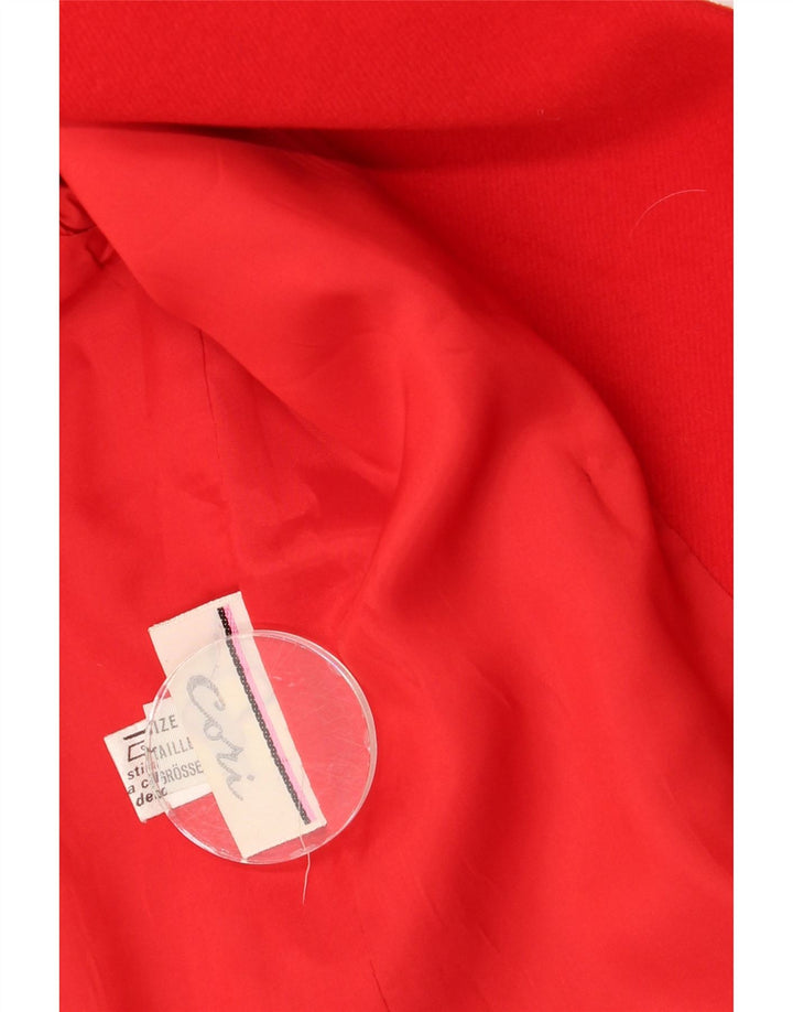 Vintage mujer doble pecho Blazer chaqueta Reino Unido 12 rojo medio