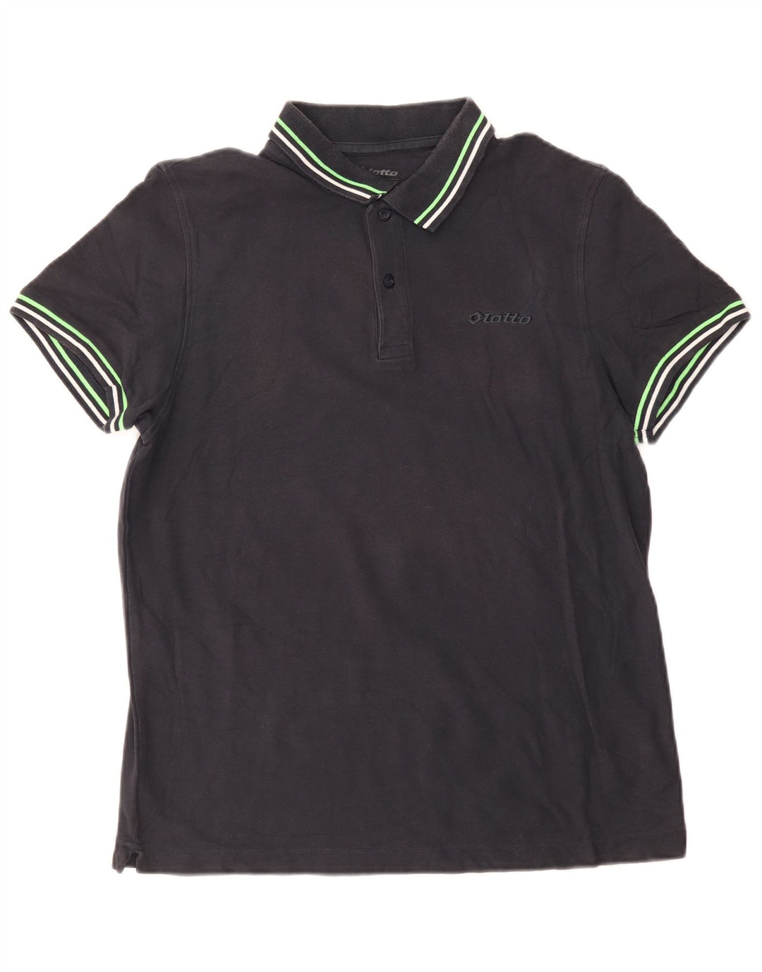 Polo Lotto Hombre De Algodón A Rayas Negro Mediano