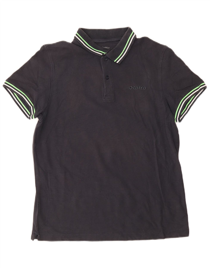 Polo Lotto Hombre De Algodón A Rayas Negro Mediano