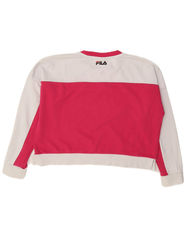 Fila - Sudadera corta extragrande para mujer, talla 40, color blanco grande