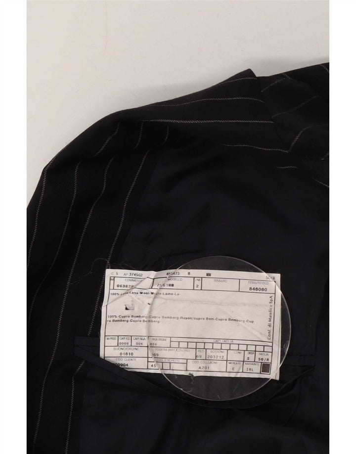 Chaqueta tipo blazer de 2 botones para hombre Armani IT 50 grande de lana a rayas azul marino