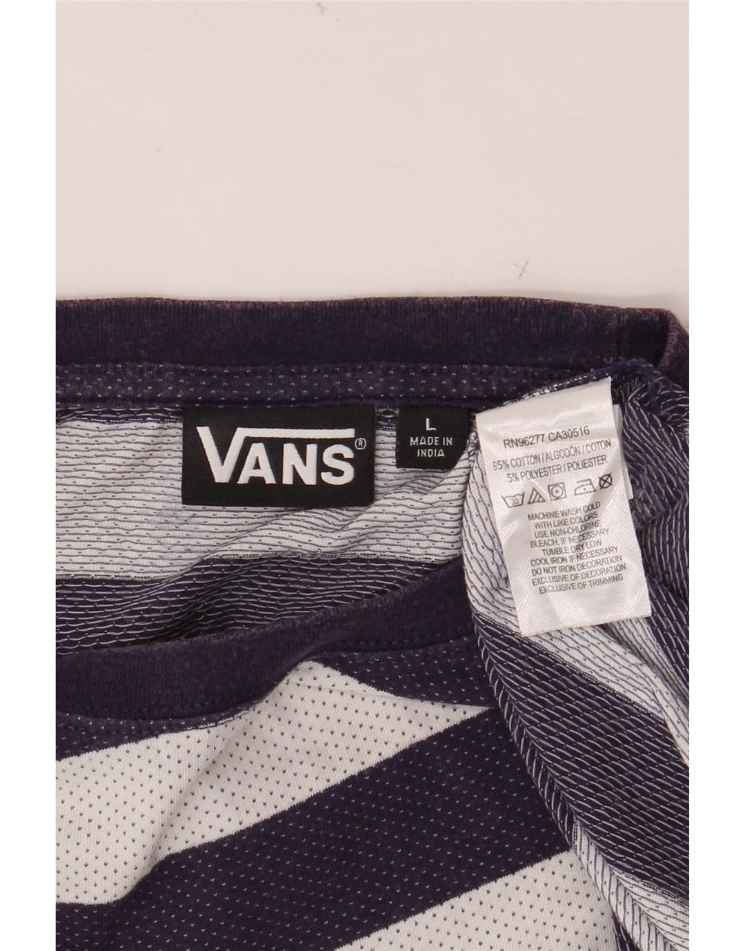 VANS Camiseta Hombre Top Large Azul Marino Rayas Algodón