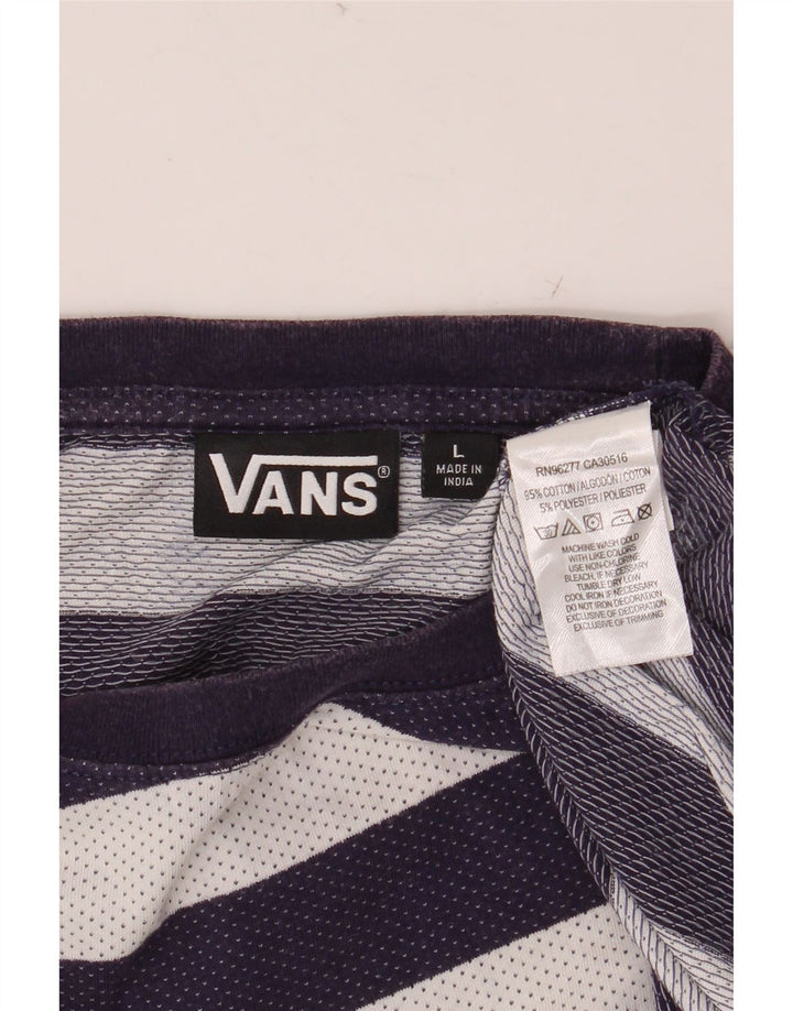 VANS Camiseta Hombre Top Large Azul Marino Rayas Algodón