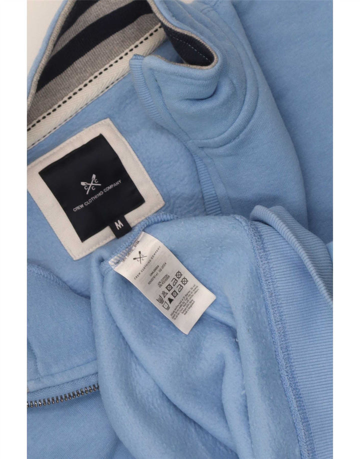 Crew Clothing - Sudadera con cuello y cremallera para hombre, jersey de algodón azul medio
