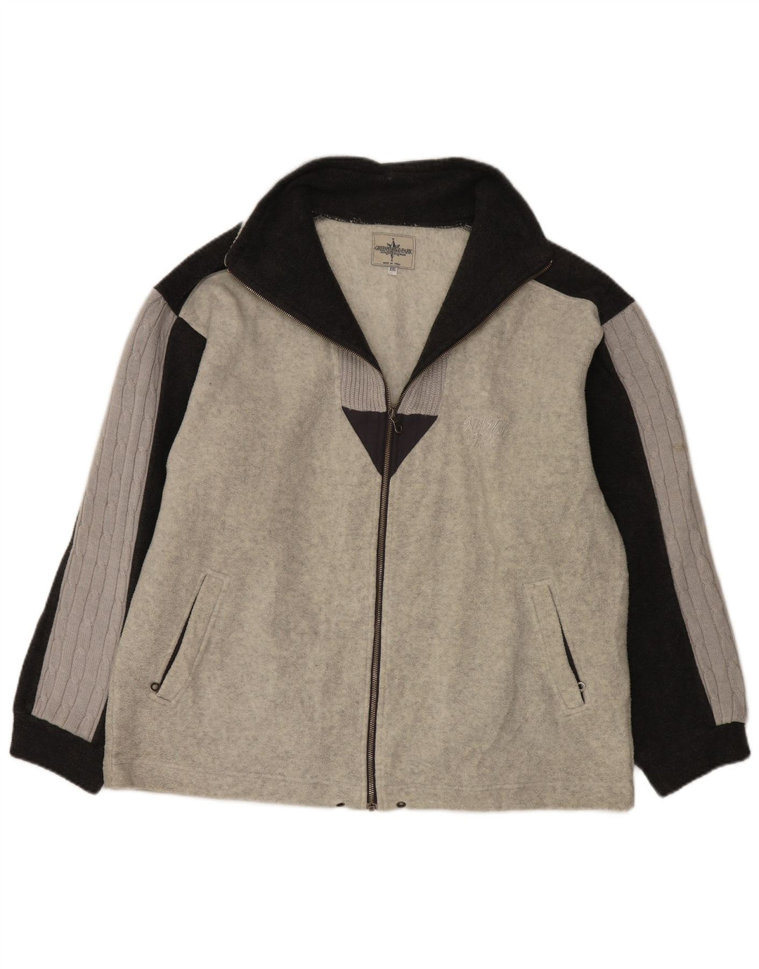 Greenstone Park Chaqueta polar de punto para hombre UK 44 2XL Gris Colorblock
