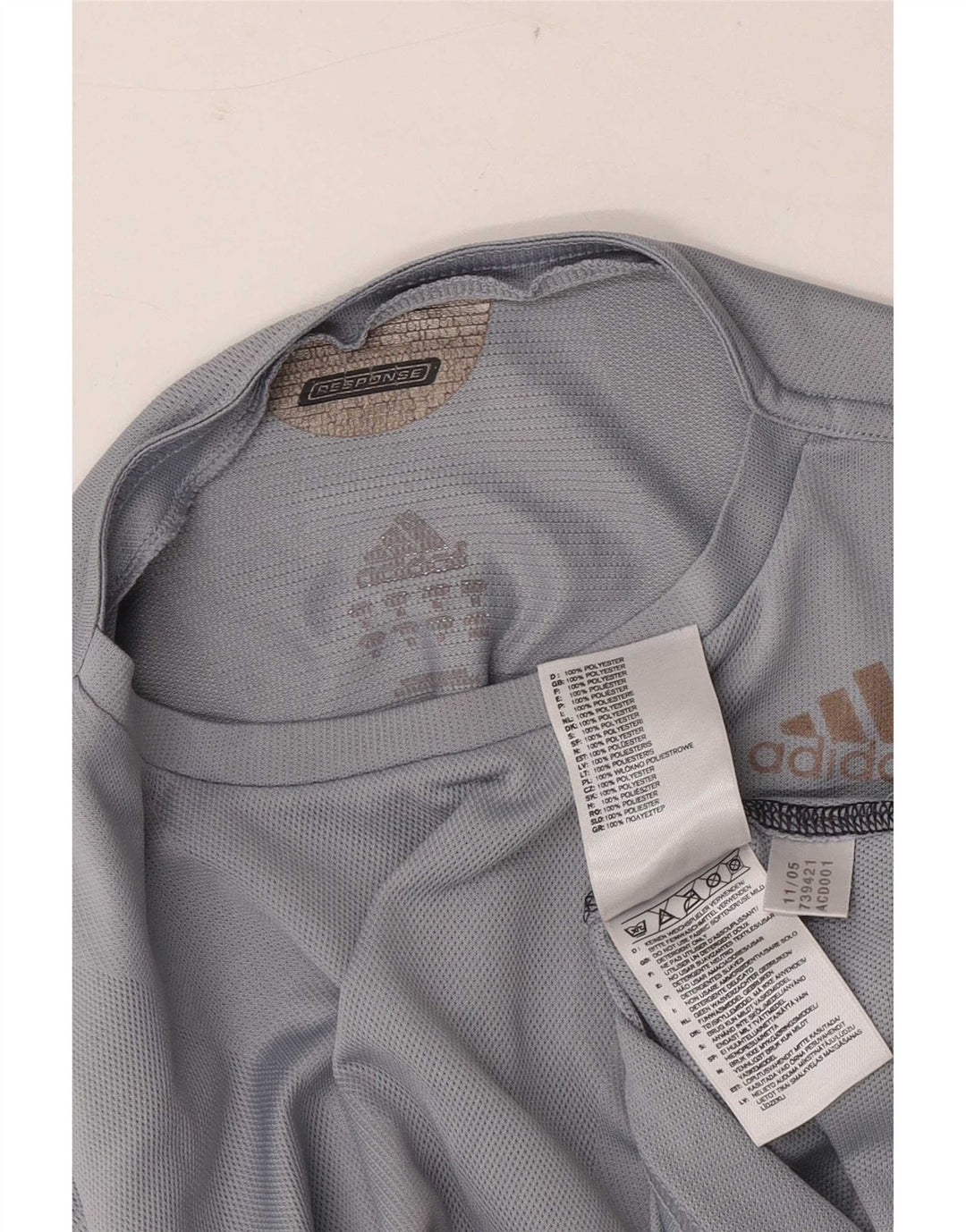 Adidas Hombre Climacool Top Manga Larga Poliéster Gris Medio