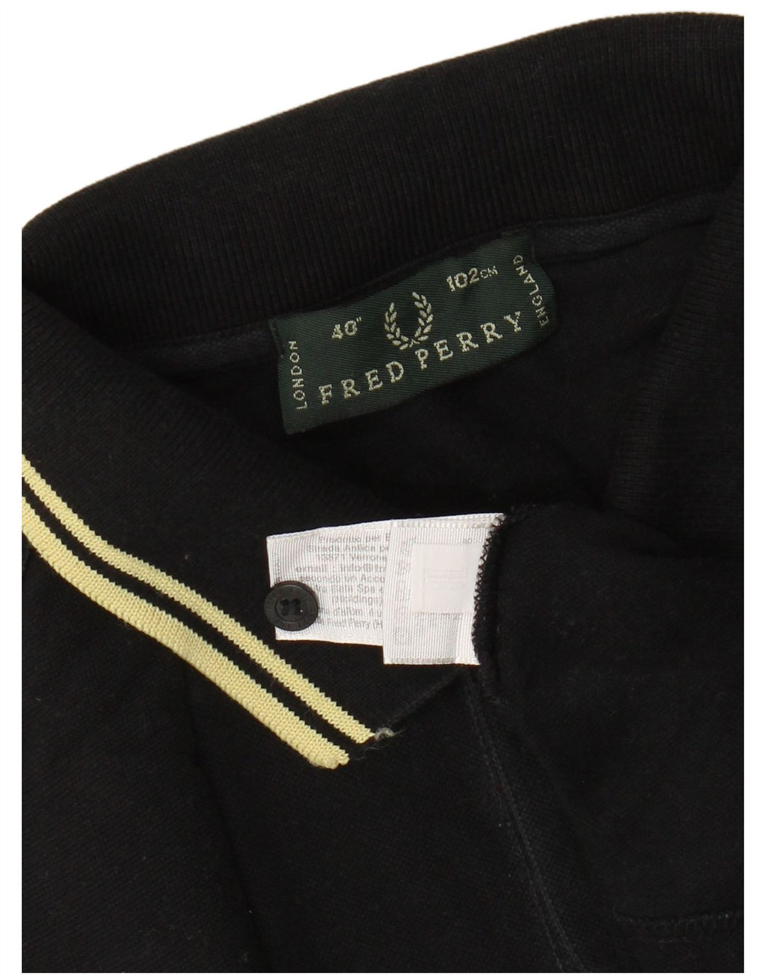 FRED PERRY Polo para hombre Algodón negro mediano
