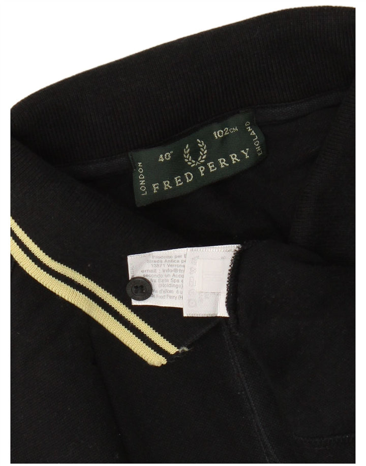 FRED PERRY Polo para hombre Algodón negro mediano