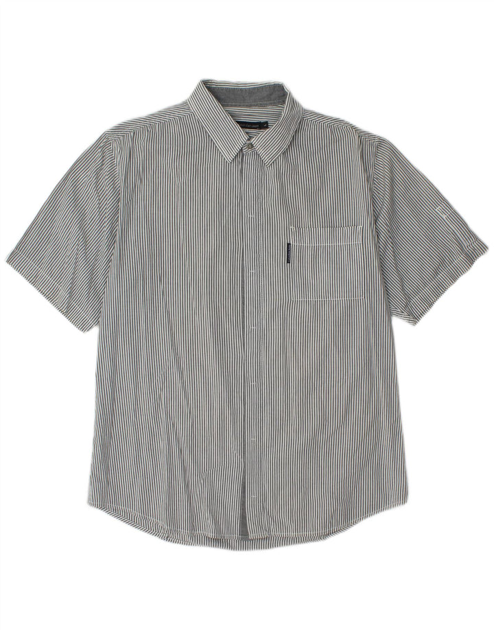 CALVIN KLEIN JEANS Camisa de manga corta para hombre grande gris a rayas