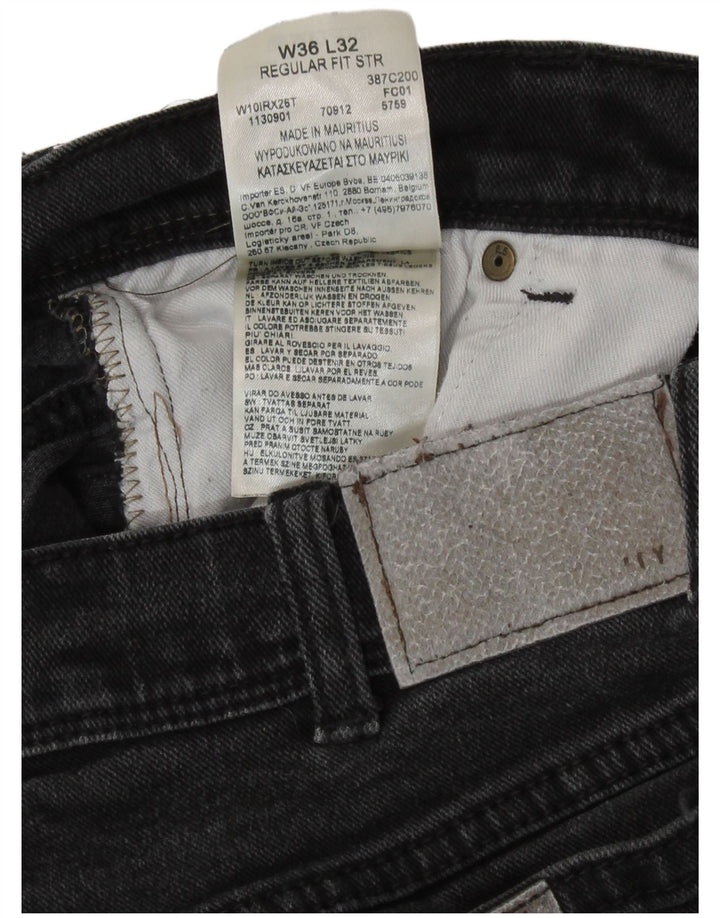 Wrangler Vaqueros rectos de corte regular para hombre W36 L32 Algodón gris