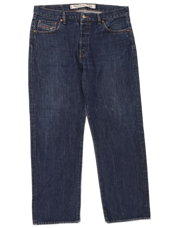 Diesel Vaqueros Rectos Hombre W38 L30 Algodón Azul Marino
