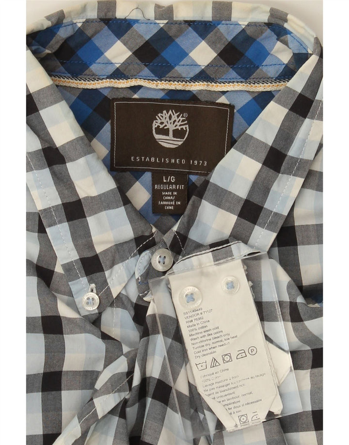 Timberland Camisa Regular Fit para Hombre Algodón A Cuadros Azul Grande