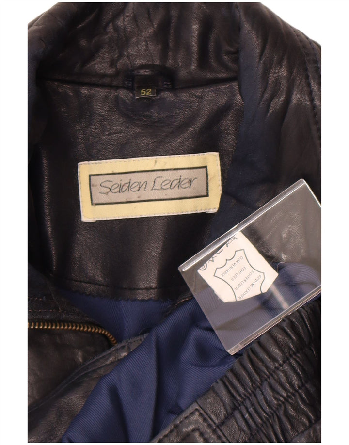 Vintage chaqueta de cuero para hombre EU 52 XL cuero azul marino