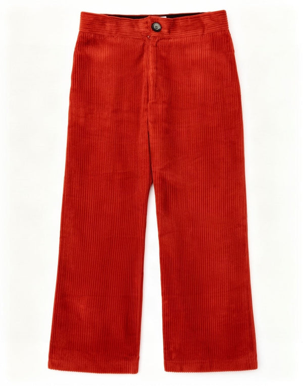 Zara Mujer Pantalones Cortos De Pana De Pierna Ancha Medianos W28 L25 Rojo