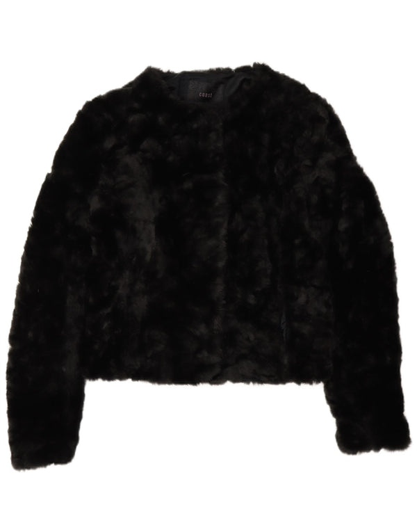 Coast Chaqueta Bomber Corta de Piel sintética para Mujer UK 8 Small Black