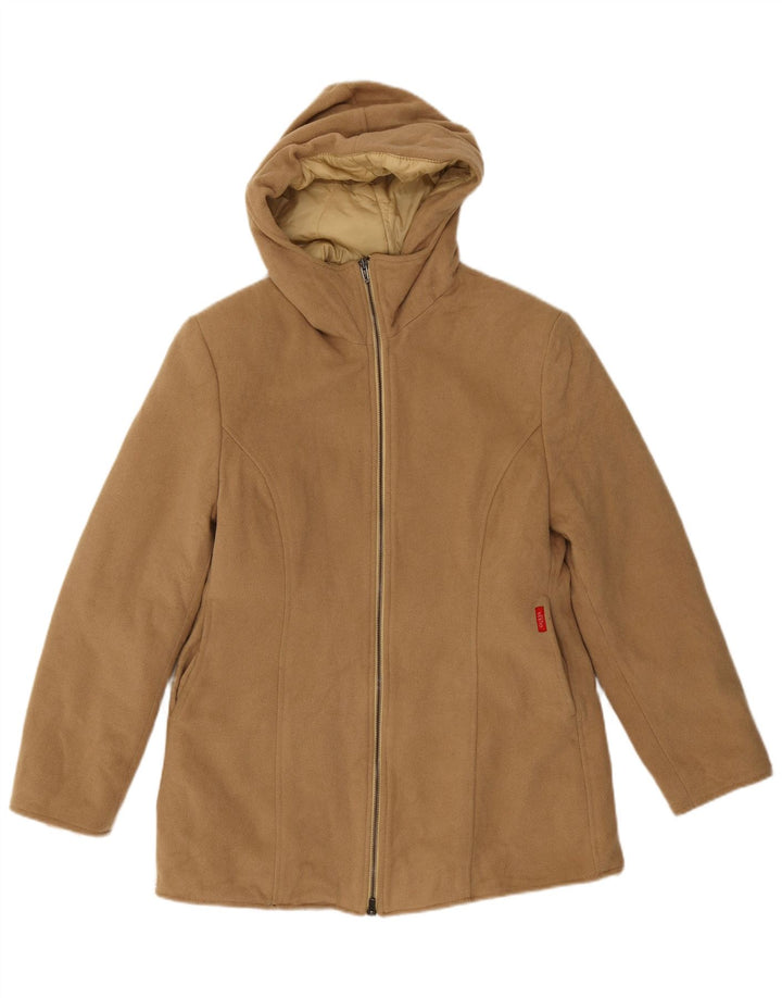 Guess Parka con capucha para mujer UK 44 Large Beige Nylon