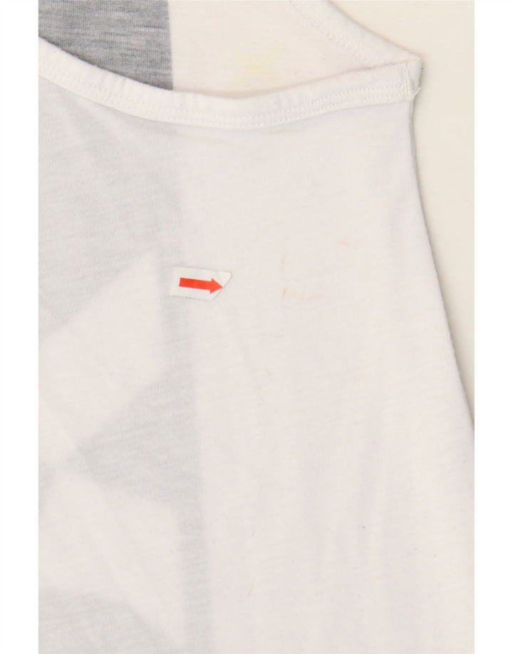 ADIDAS Womens Climalite Graphic Vest Top UK 8/10 Small White Polyester Vintage Adidas and Second-Hand Adidas from Messina Hembry 