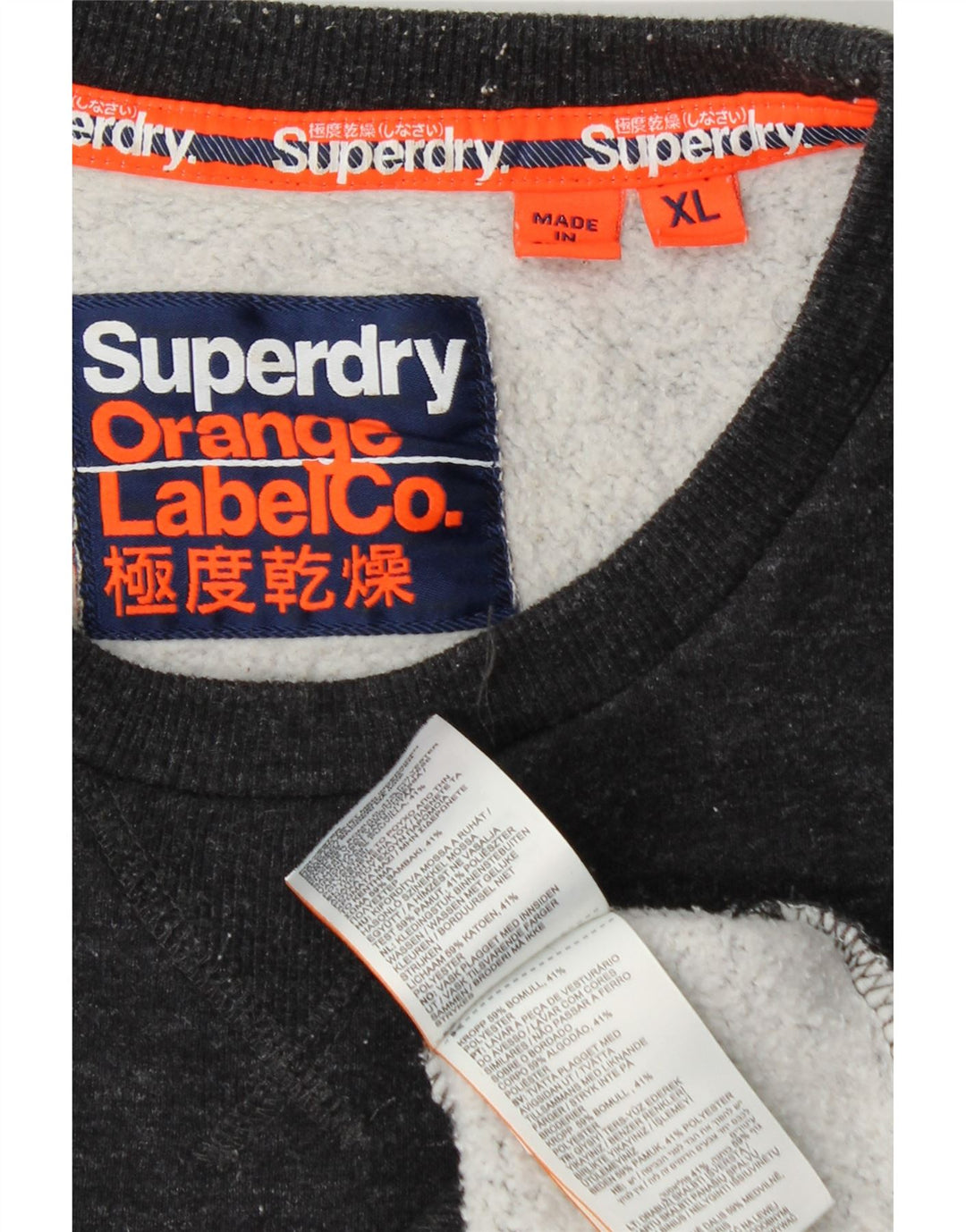 SUPERDRY Hombre Sudadera Jumper XL Azul Marino Algodón