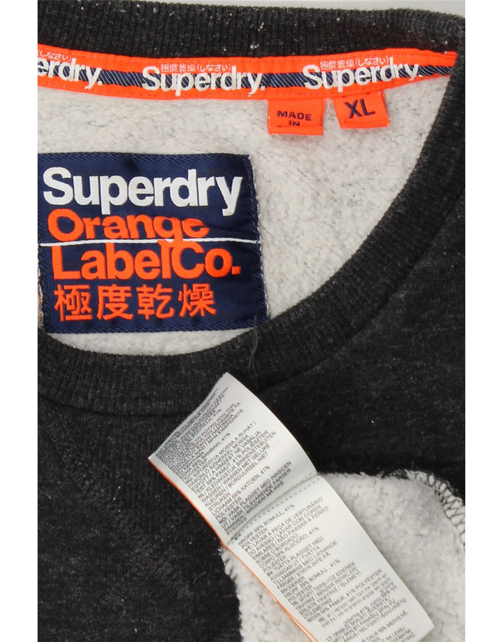 SUPERDRY Hombre Sudadera Jumper XL Azul Marino Algodón