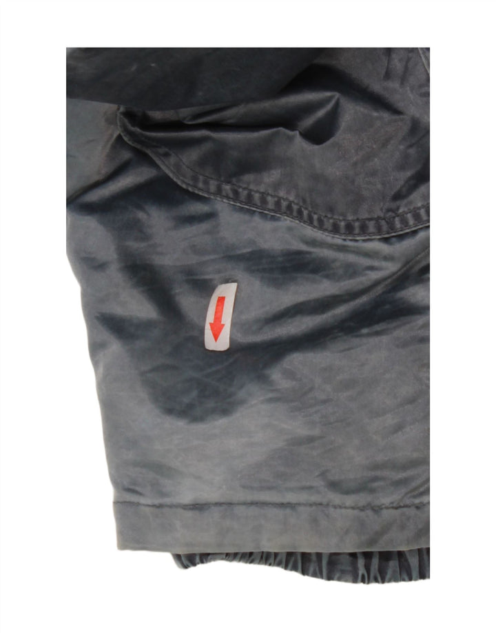 Vintage mujer con capucha chaqueta cortavientos de gran tamaño IT 44 azul medio