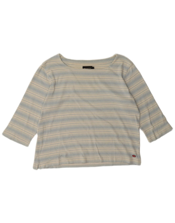 Diadora Camiseta para mujer manga 3/4 UK 46 Algodón a rayas azul grande